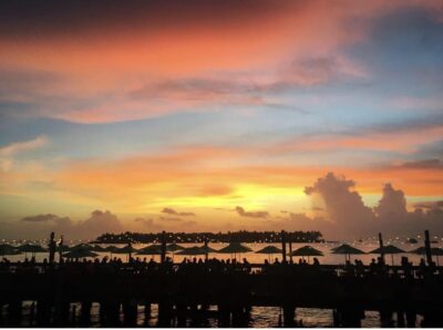 sunset in the beach